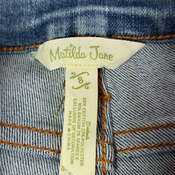 MATILDA JANE Just Imagine Taylor Straight Leg Floral Cuff Jean Size 8 - Picture 11 of 14